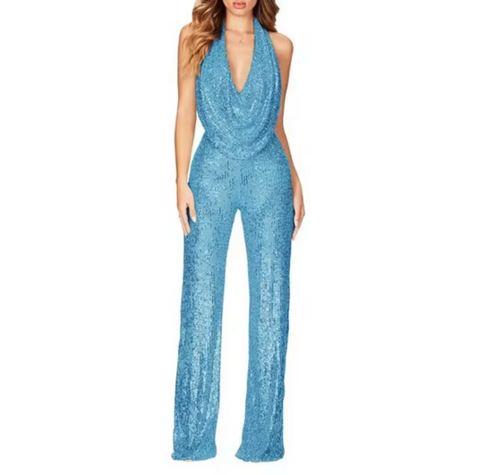 Isabelle | Women Sequin Halter Neck Jumpsuit