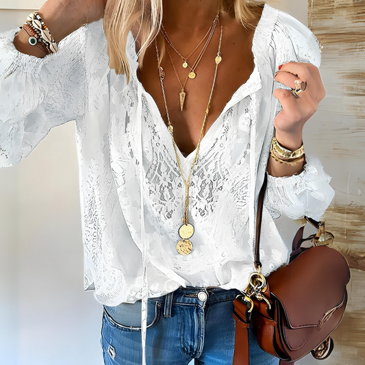 Karen | Women Elegant Boho V Neck Blouse