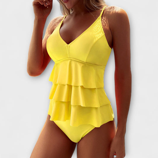 Audrey | Women’s Ruffle Tiered V-Neck Swimsuit