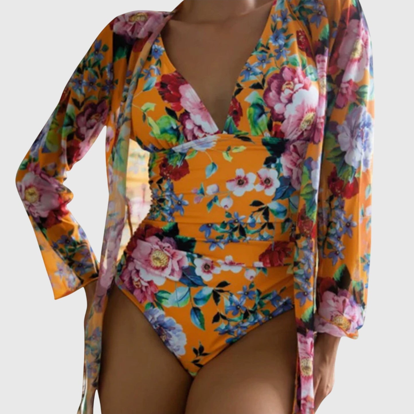 Audrey | Women’s Floral Print Summer Swimsuit Set