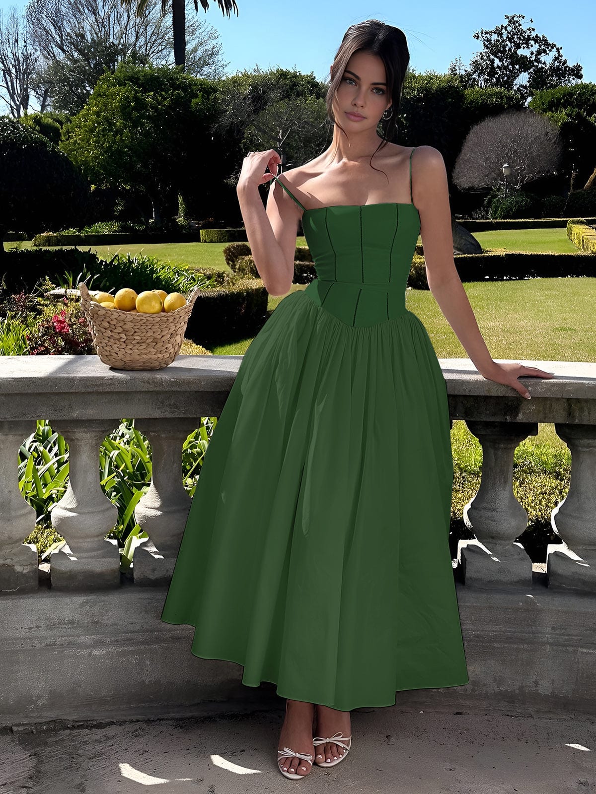 Eloise | Women Wedding Guest Corset Midi Dress