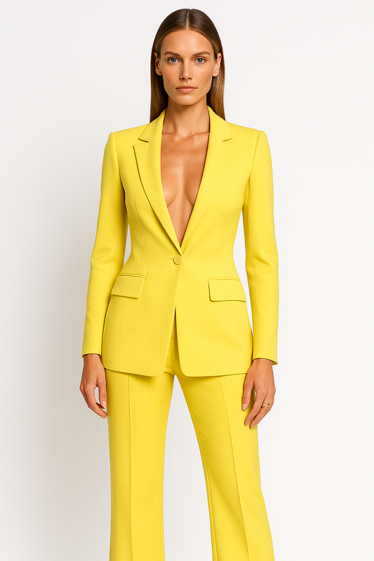 Heidi | Women Plunging Blazer Trouser Suit Set