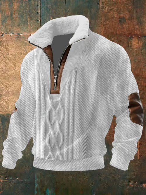 Luke | Men High Collar Zip Sweater