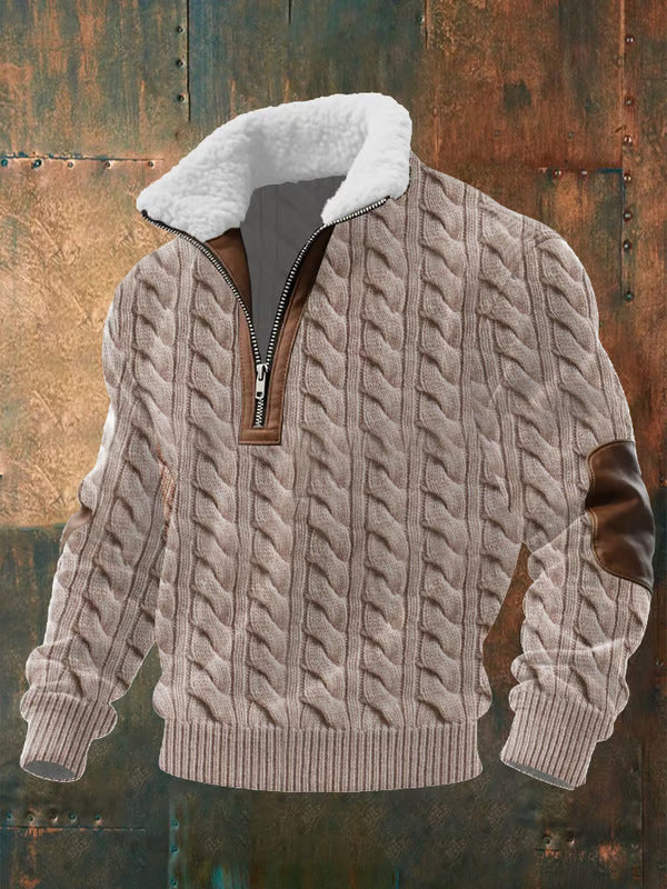 Matthew | Men Zip Raised Collar Sweater