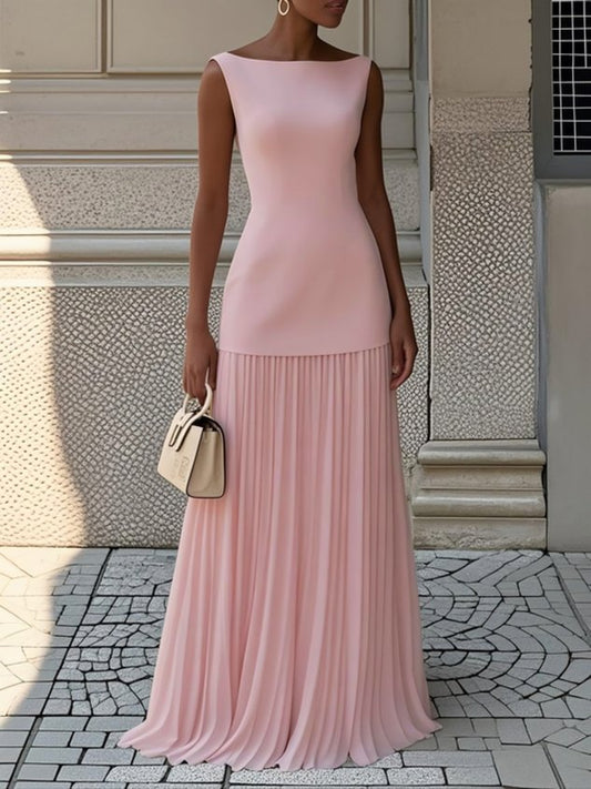 Georgia | Women Sleeveless Pleated Maxi Dress
