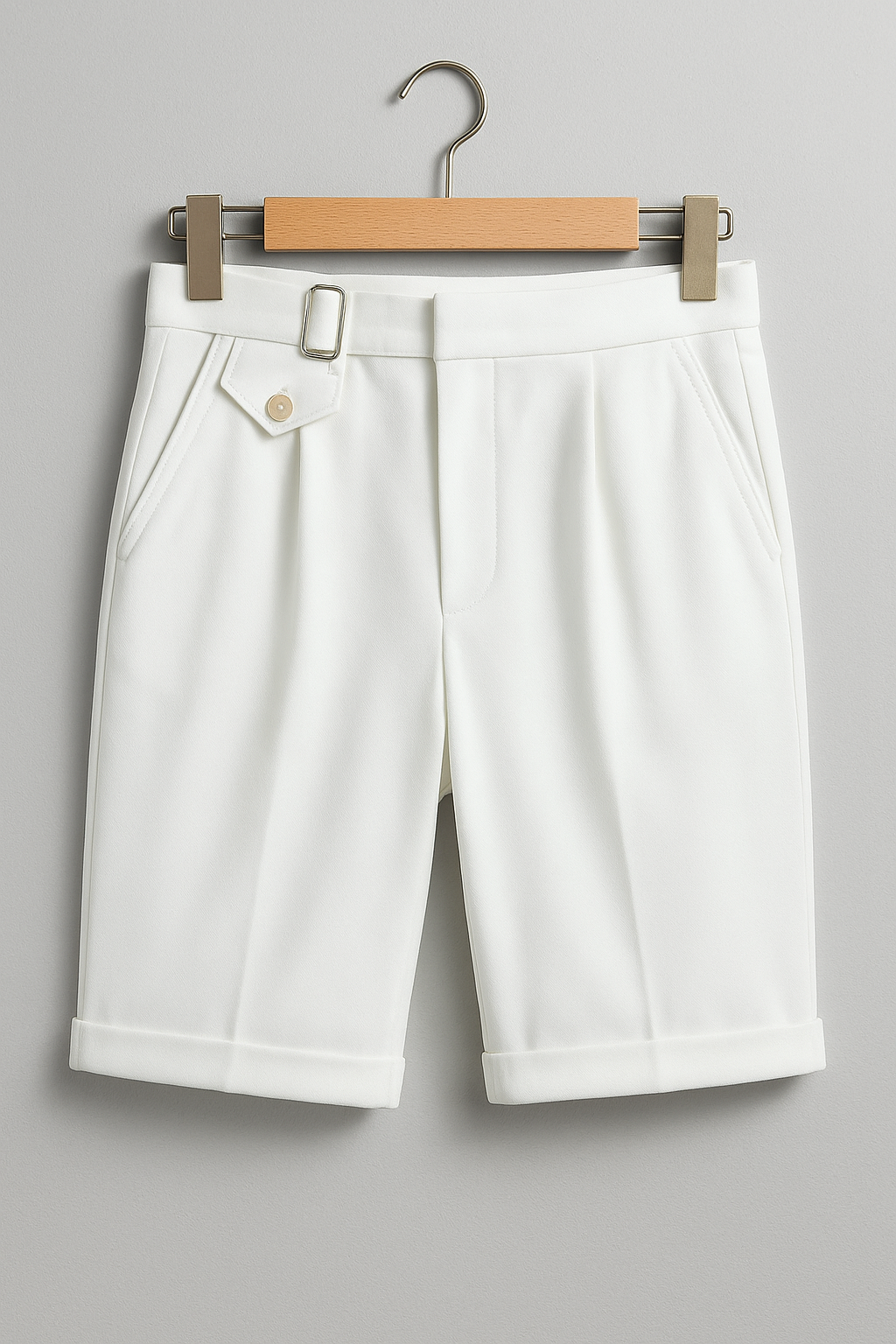 Daniel | Men’s Pleated Tailored Shorts Side Buckles