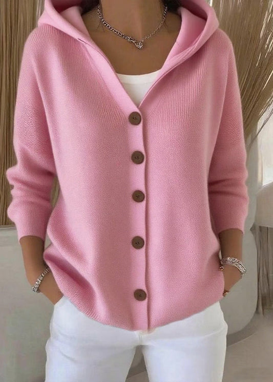 Alice | Women Elegant Button Hooded Cardigan