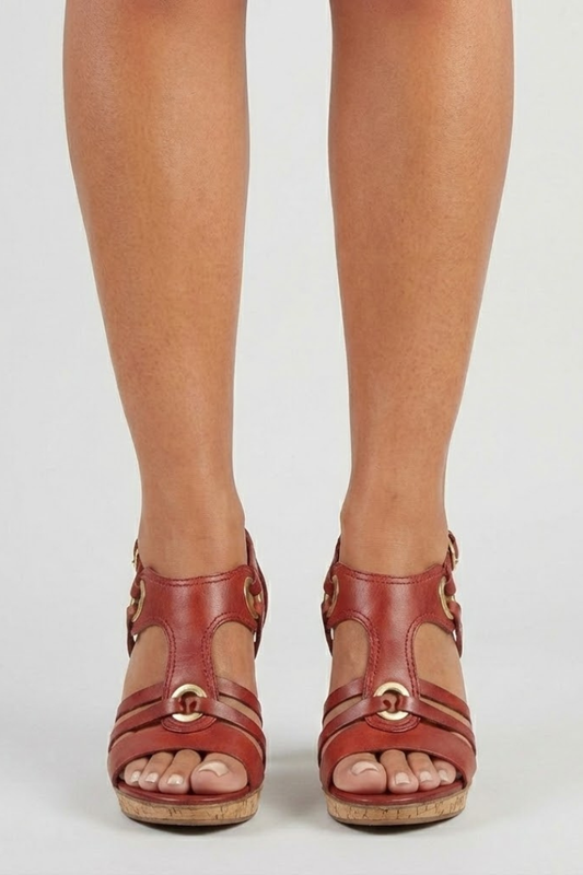 Bella | Women’s Sandals With Buckle Textured Detail