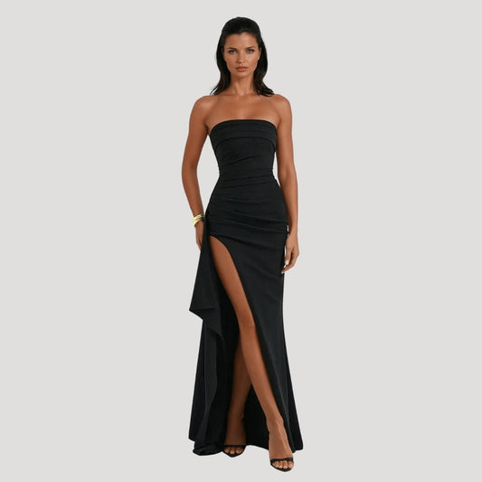 Clara | Women’s Wedding Guest Strapless Maxi Dress