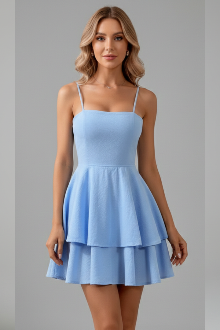 Sabrina | Women’s Spaghetti Strap Flared Skirt Mini Dress