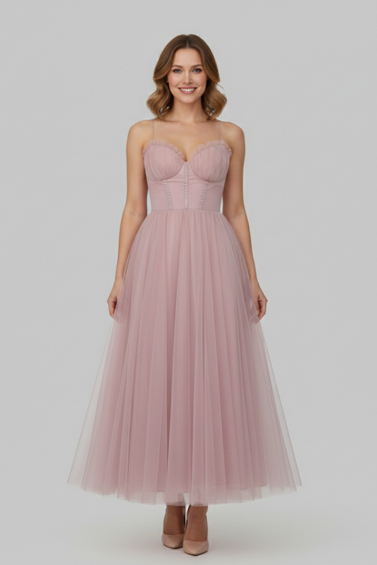Kimberly | Women’s Strapless Tulle Skirt Maxi Dress