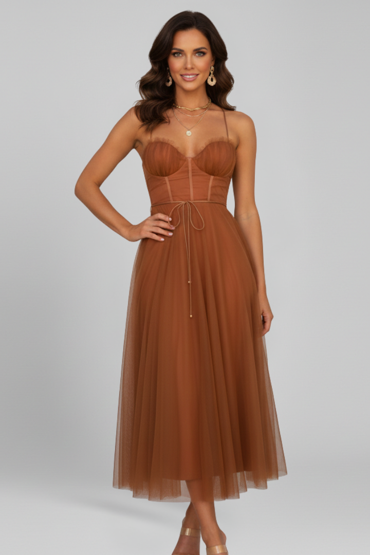 Kimberly | Women’s Strapless Tulle Skirt Maxi Dress