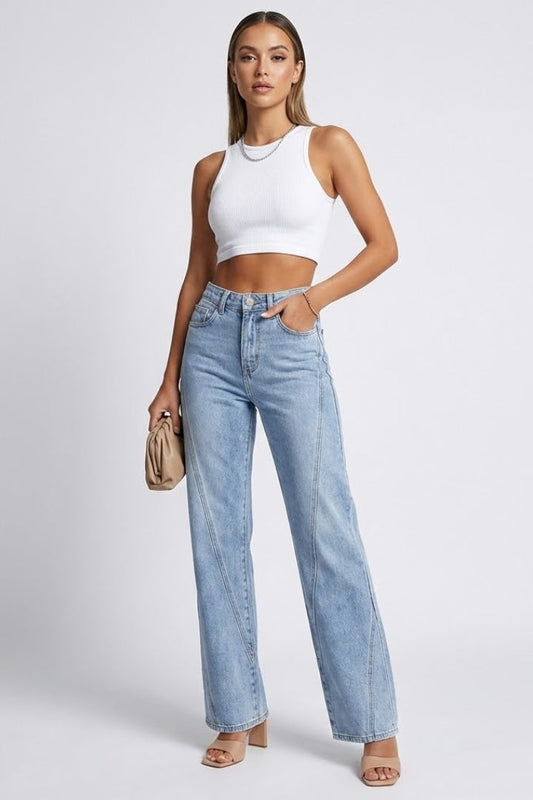 Bella | Women’s High-Waist Classic Straight-Leg Denim Jeans