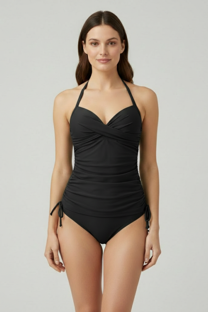Eleanor | Women’s V-Neck Ruched Side Tankini Swimsuit