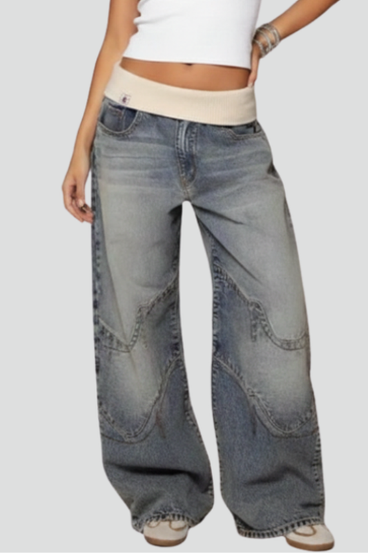 Kayla | Women’s Casual Baggy Wide-Leg Denim Trousers
