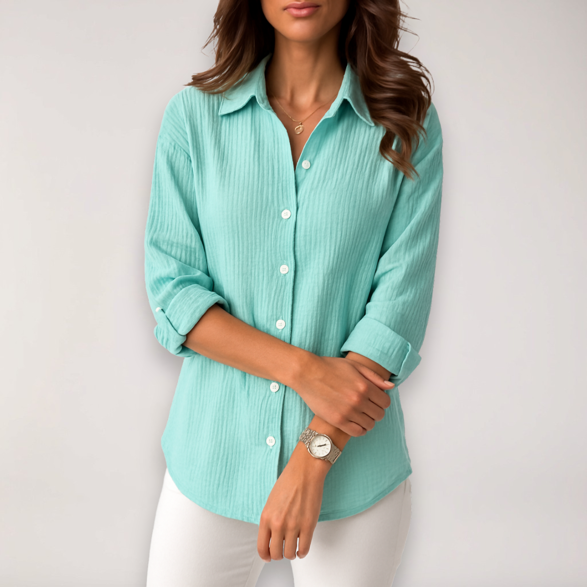 Lauren | Women’s Button Front Roll Up Shirt