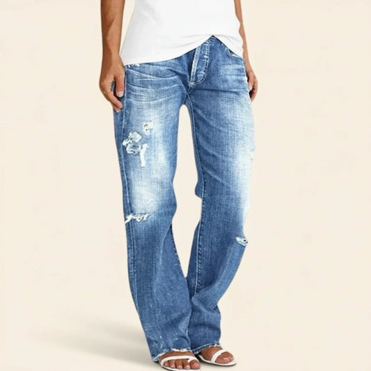 Riley | Women’s Ripped High Rise Straight Jeans