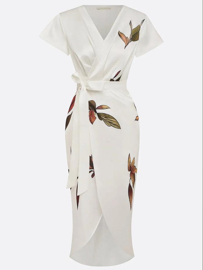 Chloe | Women Elegant Wrap Style Midi Dress