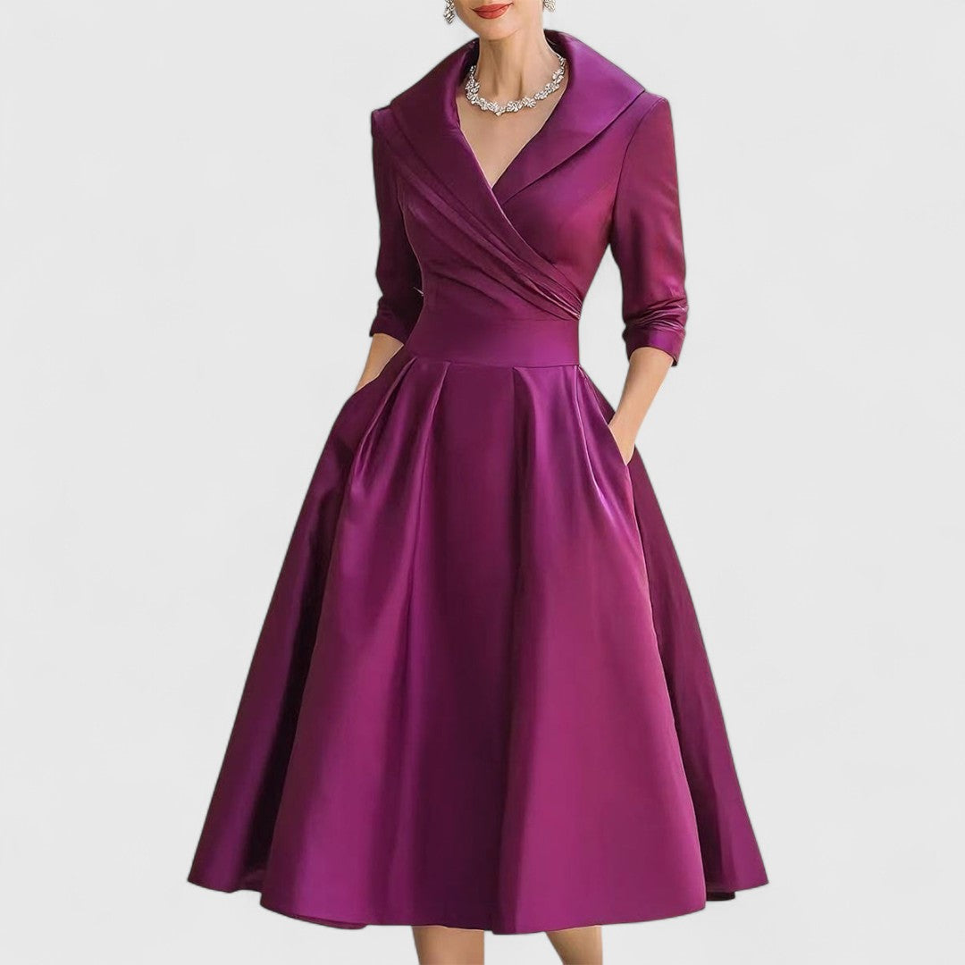 Delilah | Women Elegant Satin Midi Dress