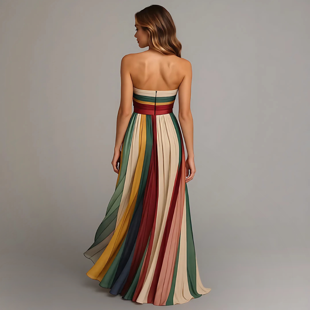 Jasmine | Women Chic Strapless Pleated Maxi Dress
