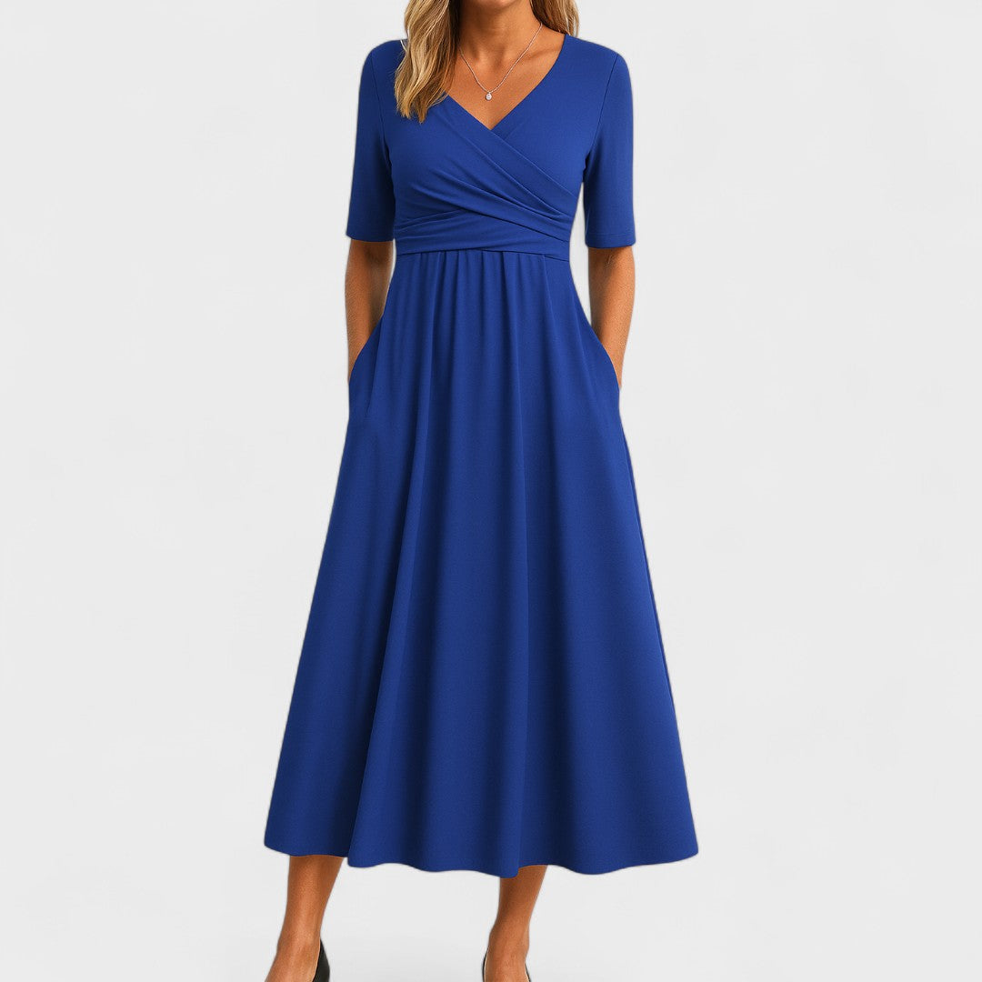 Florence | Women Elegant V-Neck Midi Dress