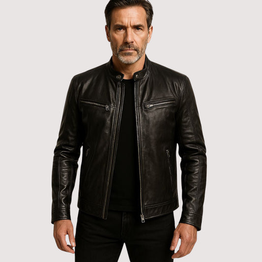 Adam | Men Classic Zip-Up Moto Jacket