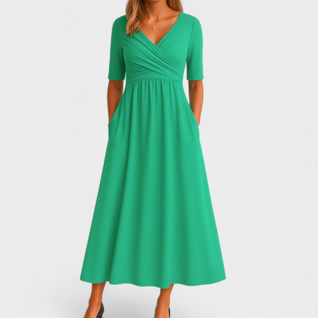 Florence | Women Elegant V-Neck Midi Dress