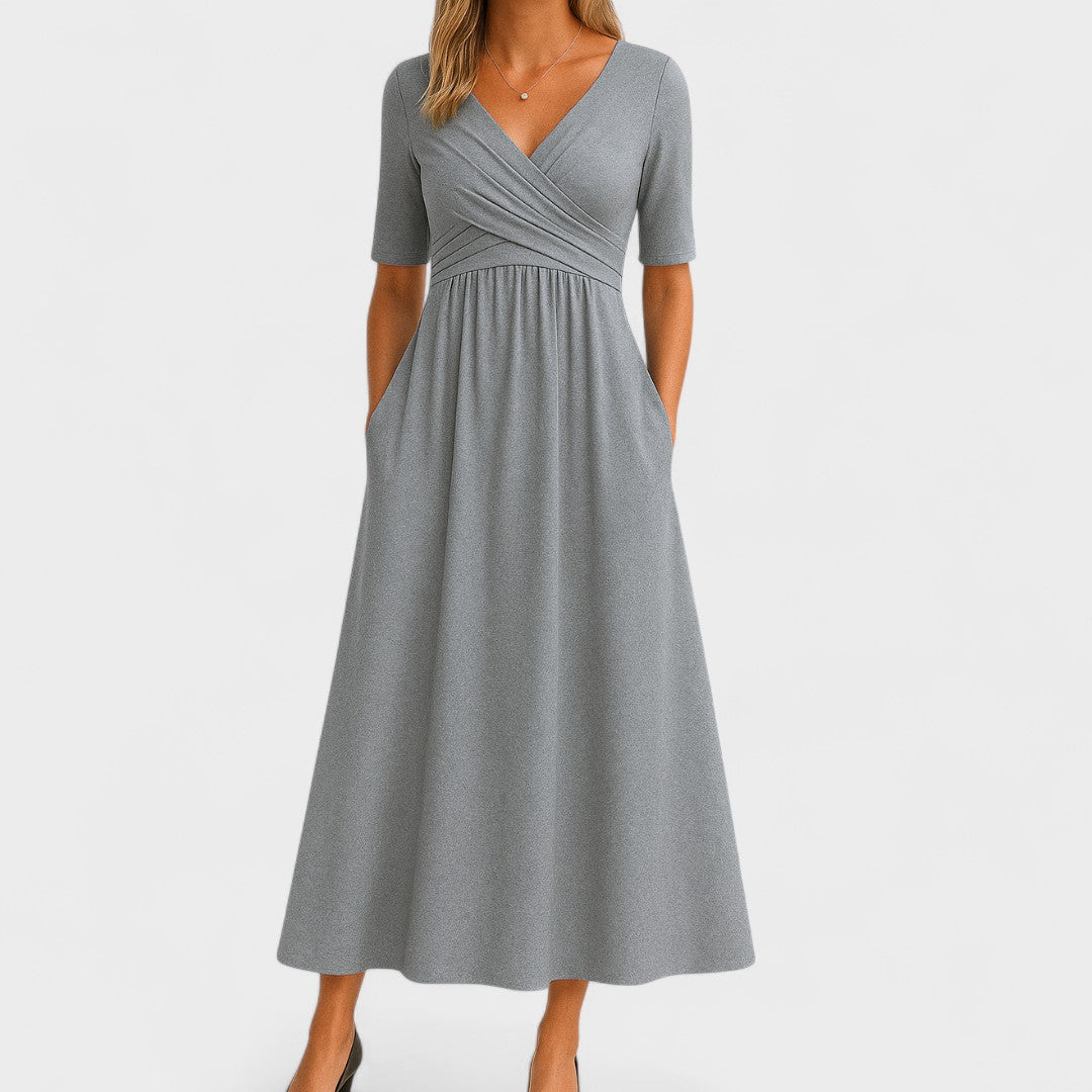 Florence | Women Elegant V-Neck Midi Dress