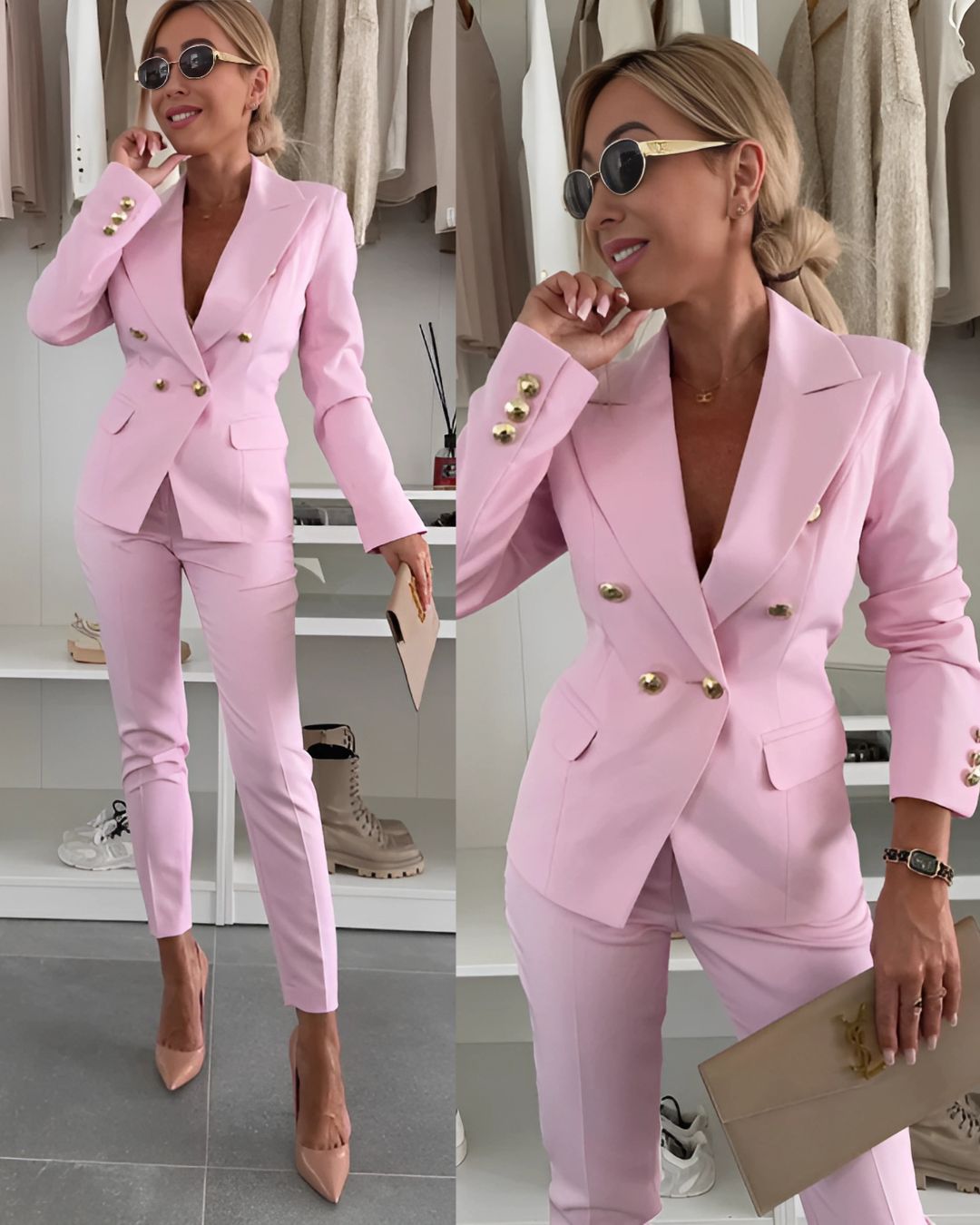 Freya | Women Refined Double-Breasted Suit Set