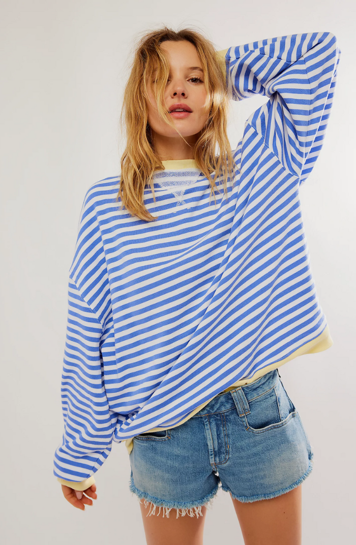 Freya | Women Spring Striped Crewneck Sweater