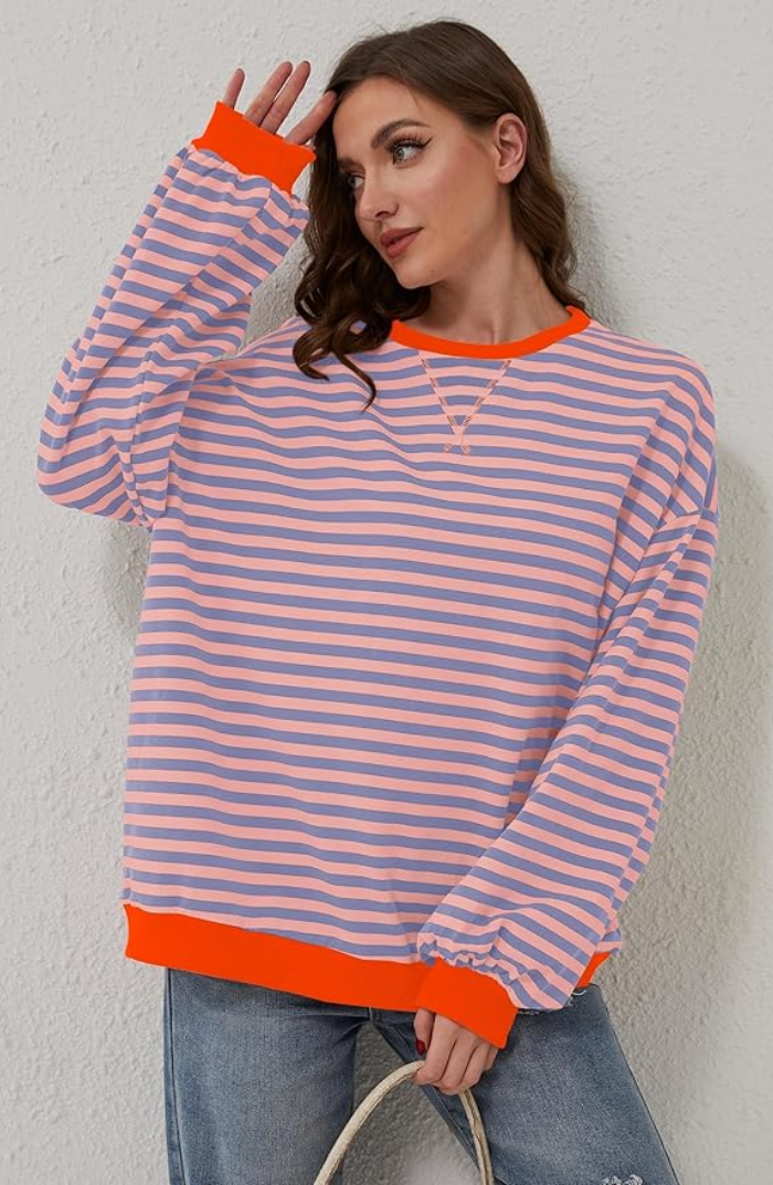 Freya | Women Spring Striped Crewneck Sweater