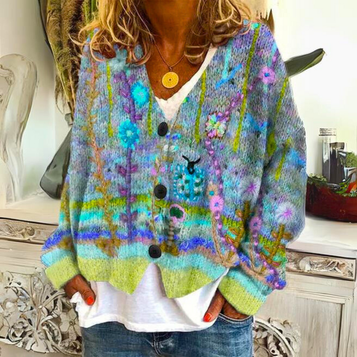 Mabel | Women Cozy And Colorful Knitted Button Cardigan