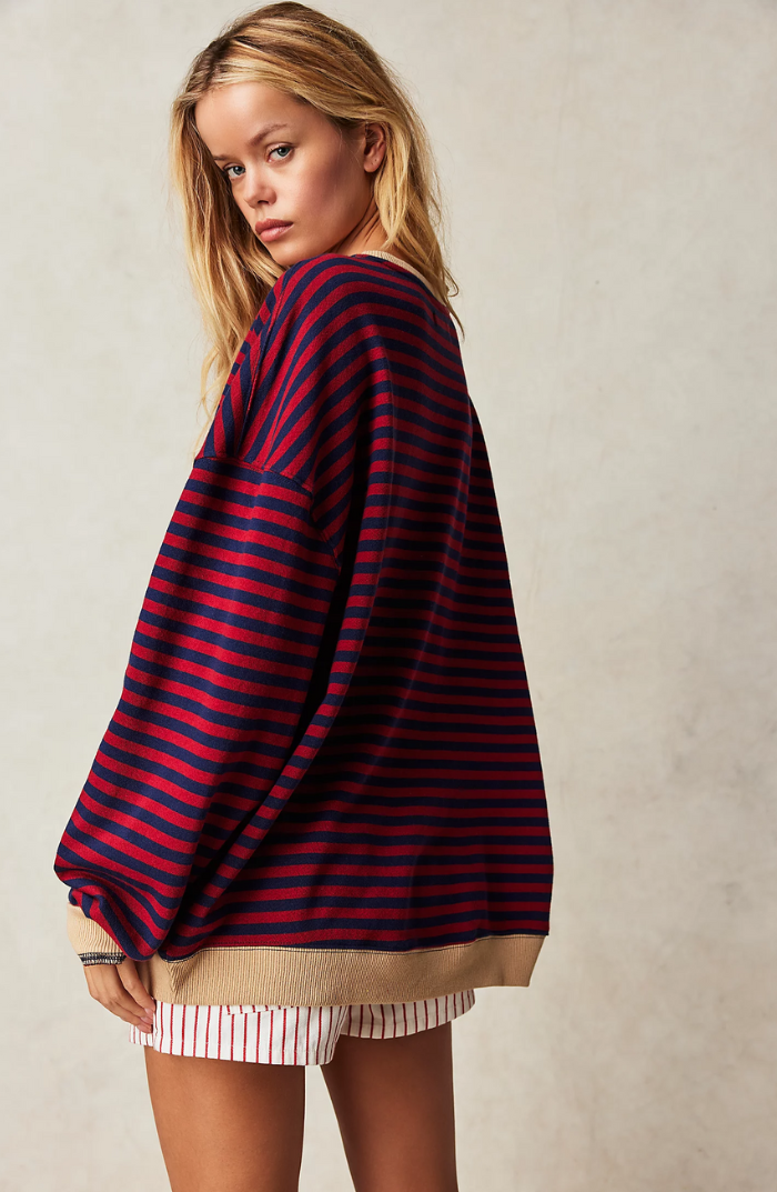 Freya | Women Spring Striped Crewneck Sweater