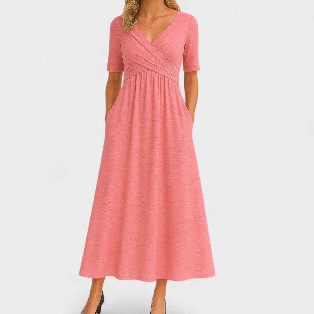 Florence | Women Elegant V-Neck Midi Dress