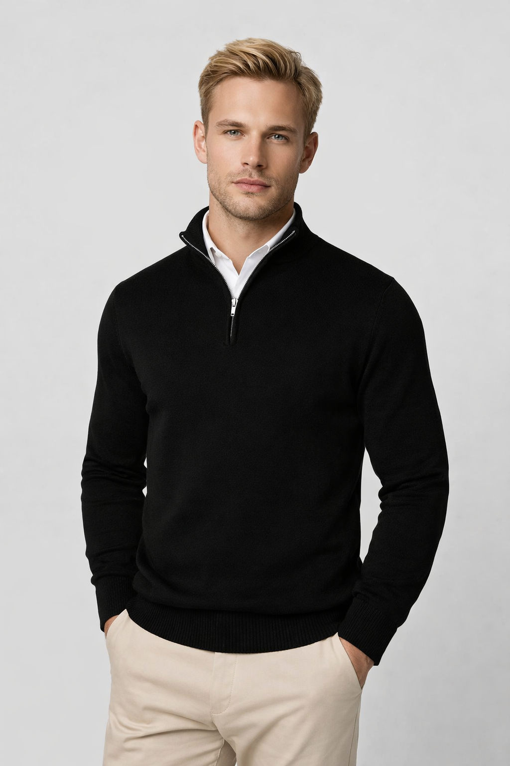 Lucas | Men Half Zip High Neck Sweater