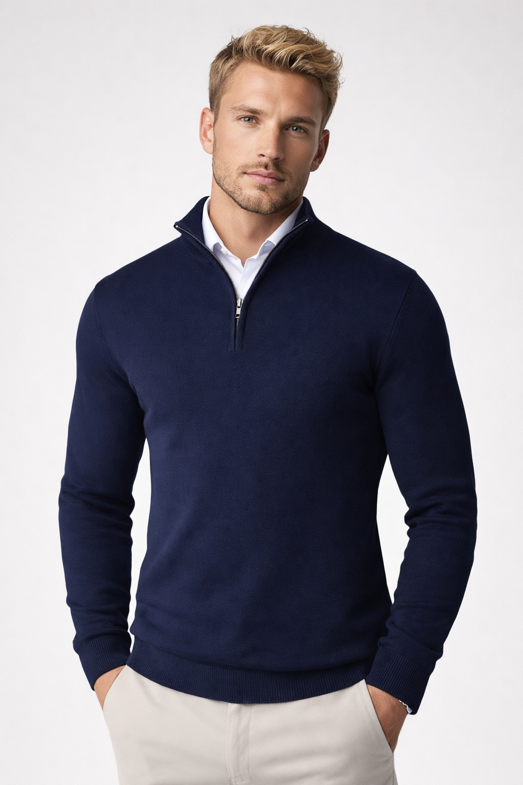 Lucas | Men Half Zip High Neck Sweater