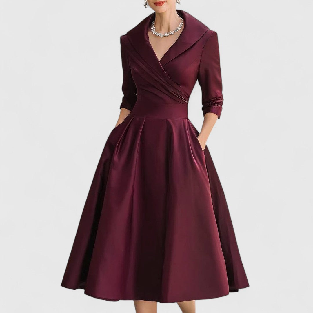 Delilah | Women Elegant Satin Midi Dress