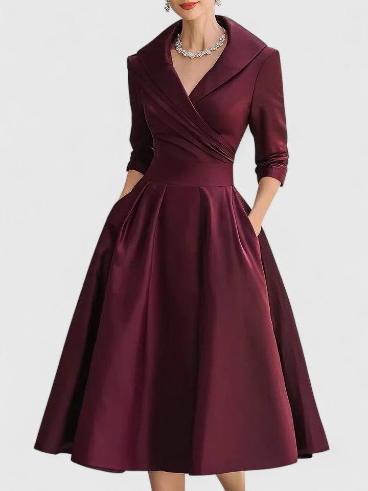 Sophia | Women Elegant Off-Shoulder Midi Dress
