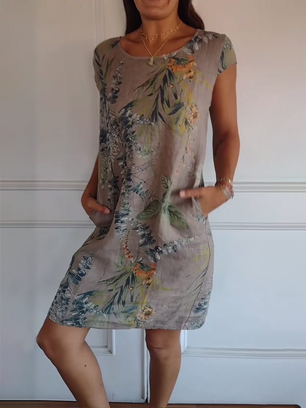 Danielle | Women Casual Leaf Print Summer Dress