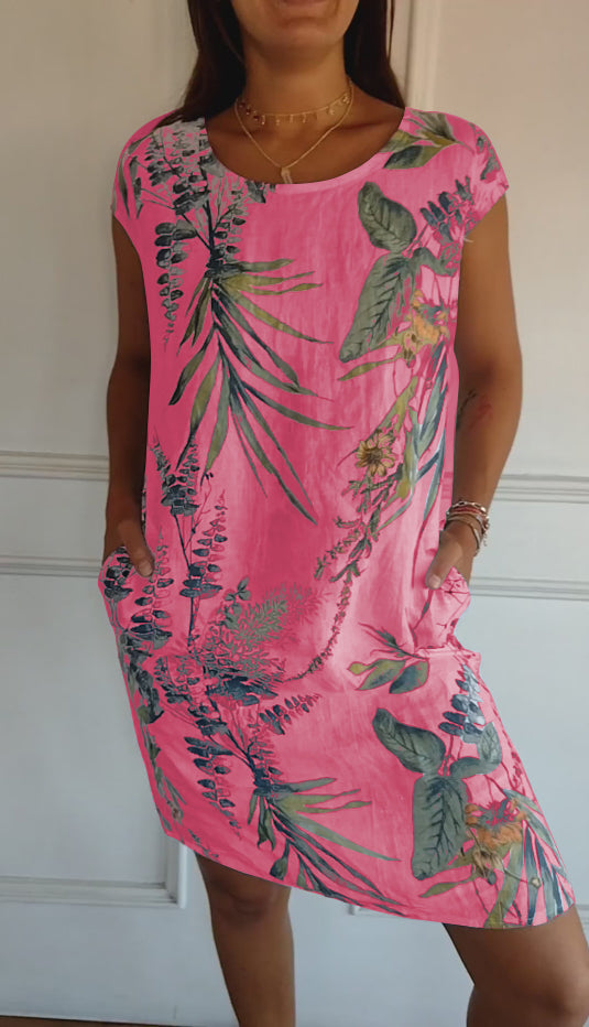 Danielle | Women Casual Leaf Print Summer Dress