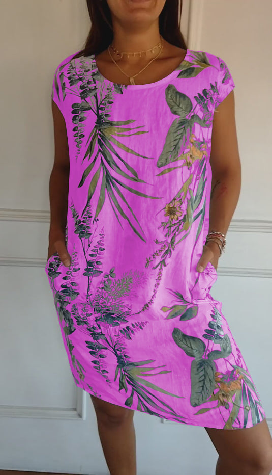 Danielle | Women Casual Leaf Print Summer Dress