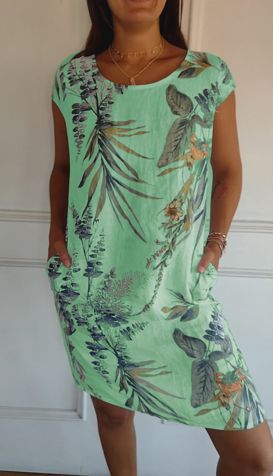 Danielle | Women Casual Leaf Print Summer Dress