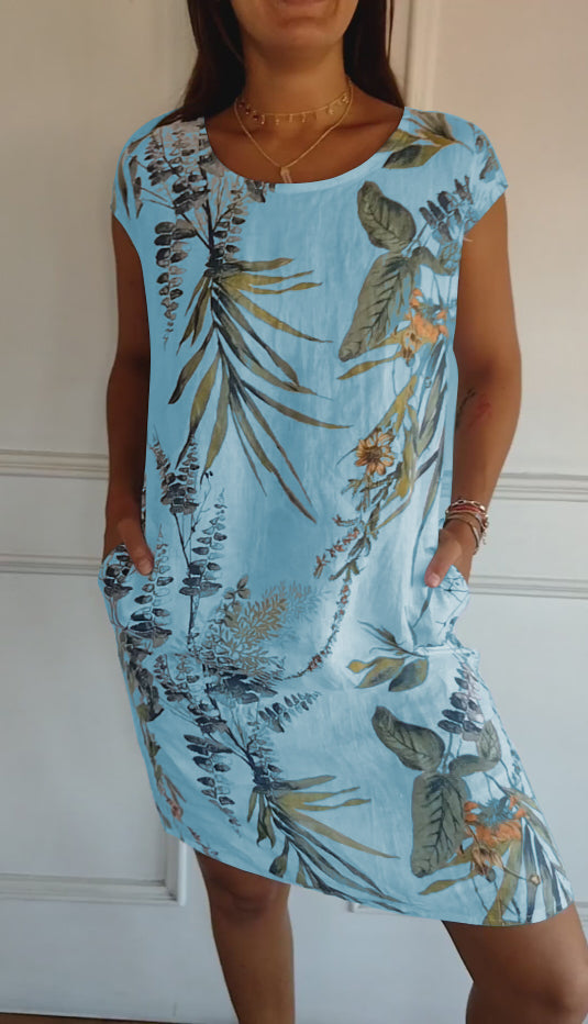 Danielle | Women Casual Leaf Print Summer Dress