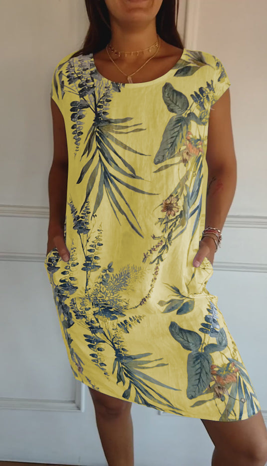 Danielle | Women Casual Leaf Print Summer Dress