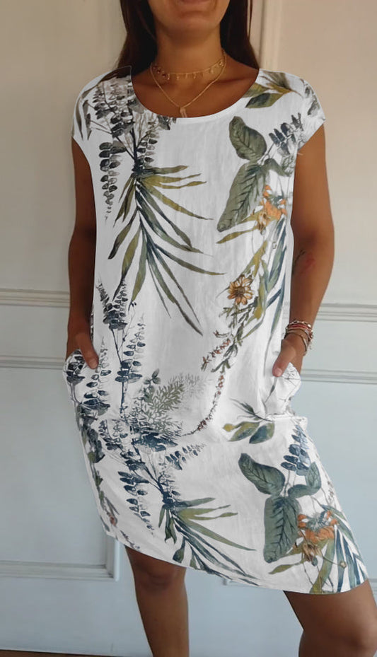Danielle | Women Casual Leaf Print Summer Dress
