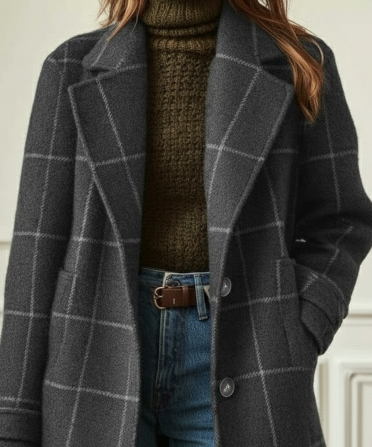 Maisie | Women Wool Checkered Coat