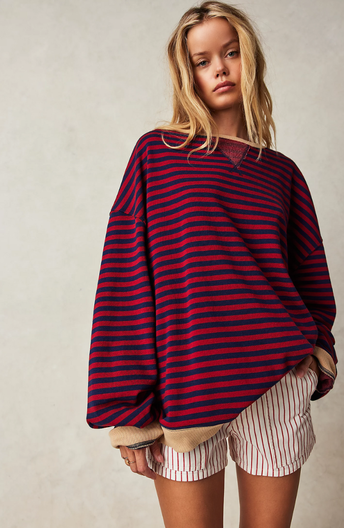Freya | Women Spring Striped Crewneck Sweater
