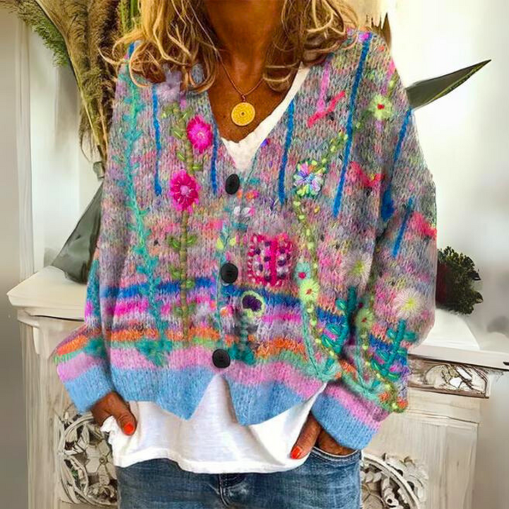 Mabel | Women Cozy And Colorful Knitted Button Cardigan