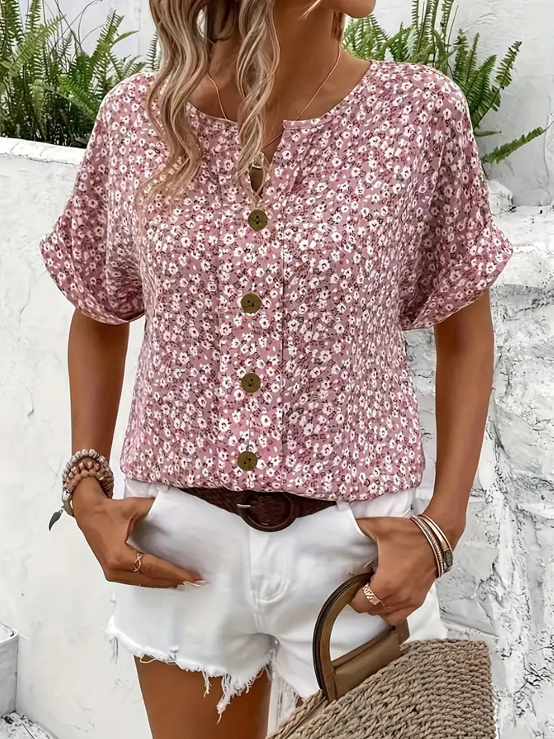 Eleanor | Women Chic Floral Summer Print Blouse