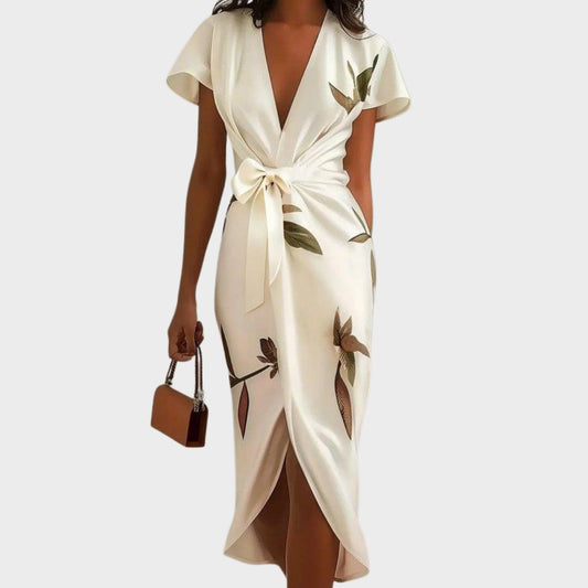 Chloe | Women Elegant Wrap Style Midi Dress